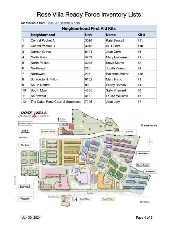 Map of Neighborhood First Aid Kits