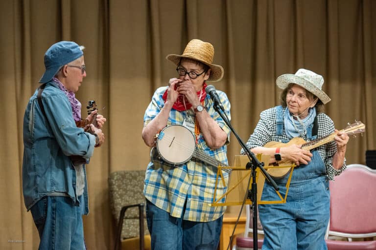 3 residents performing a skit