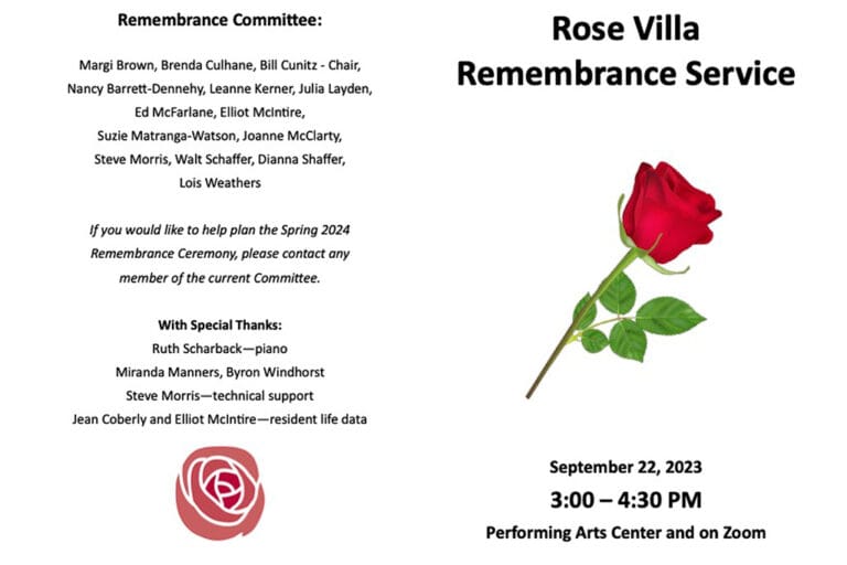 Remembrance Ceremony Program 2023-09-22