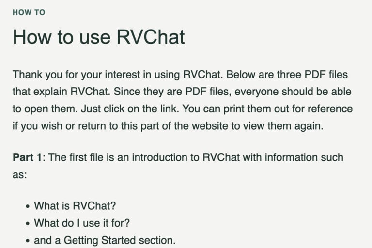 How to Use RV Chat