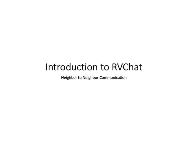 Introduction to RVChat