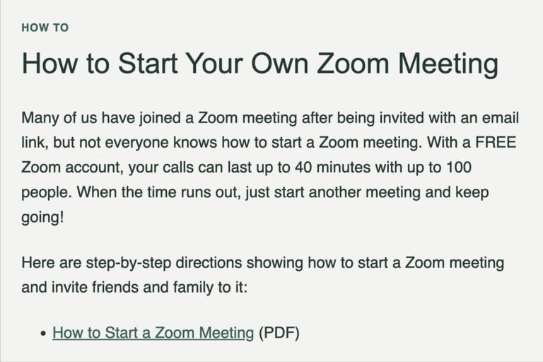 how to start your own zoom meeting