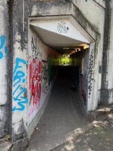 Tunnel with graffiti