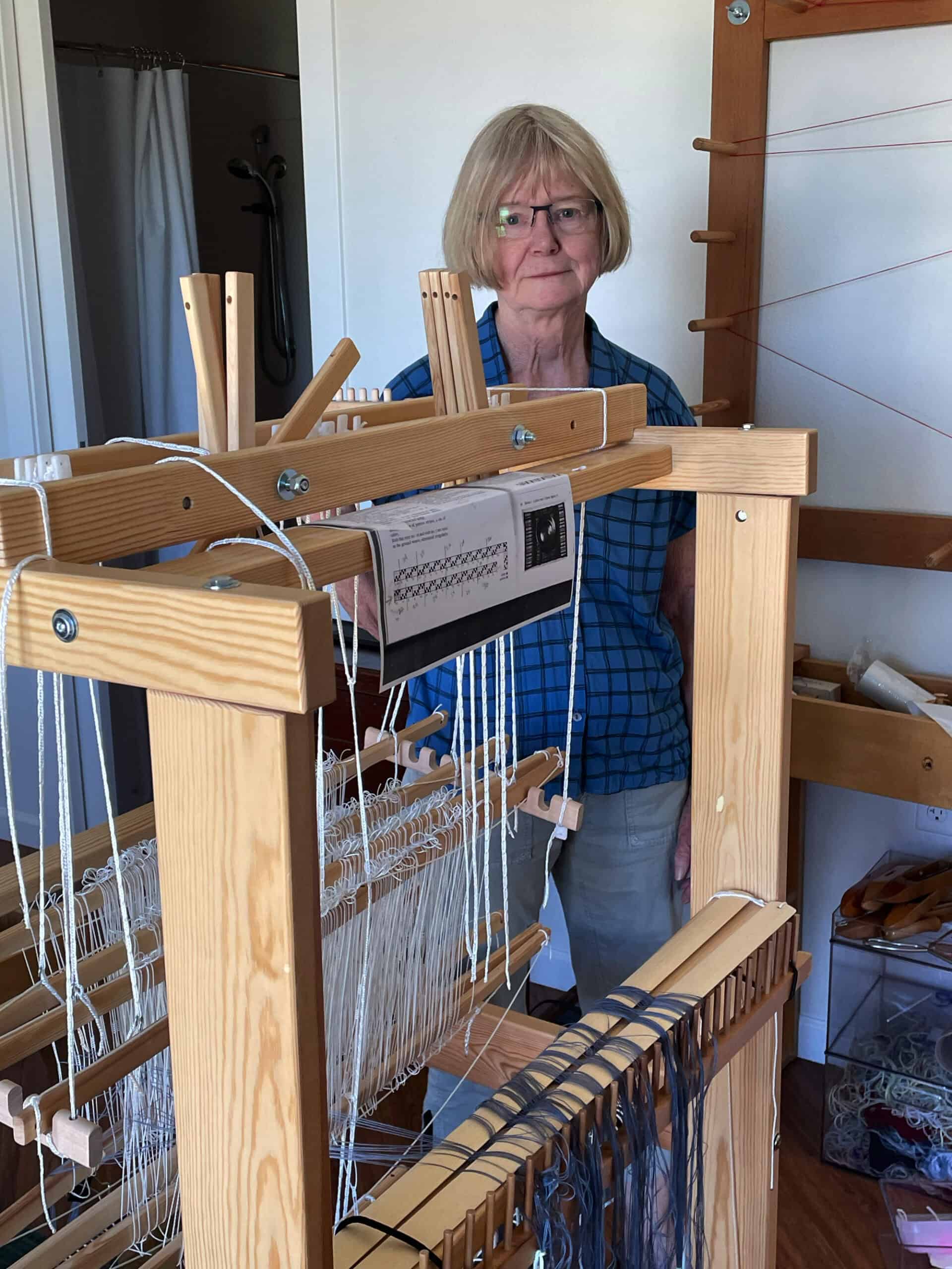 Cynthia Ingebretson at her loom