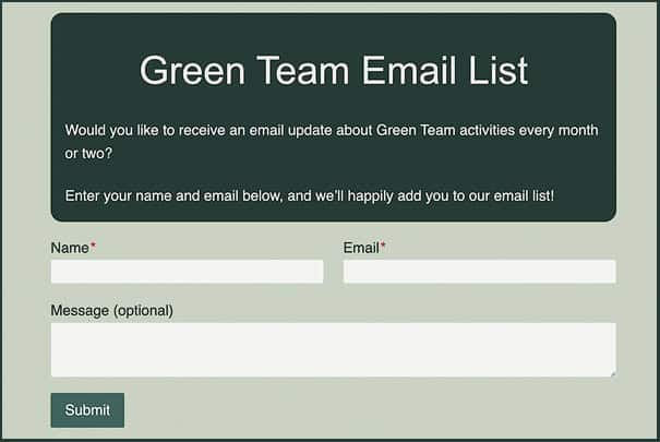 Green Team Email List