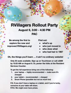 RVillagers Rollout Party - Flyer