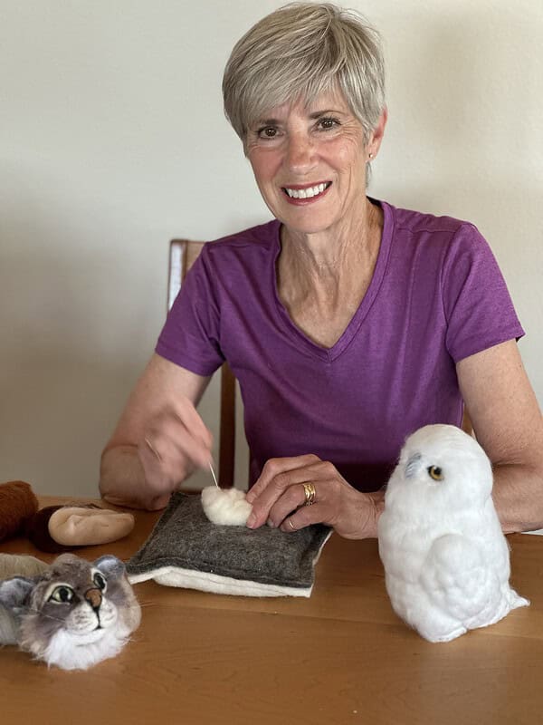 Mary Federoff with needle felting