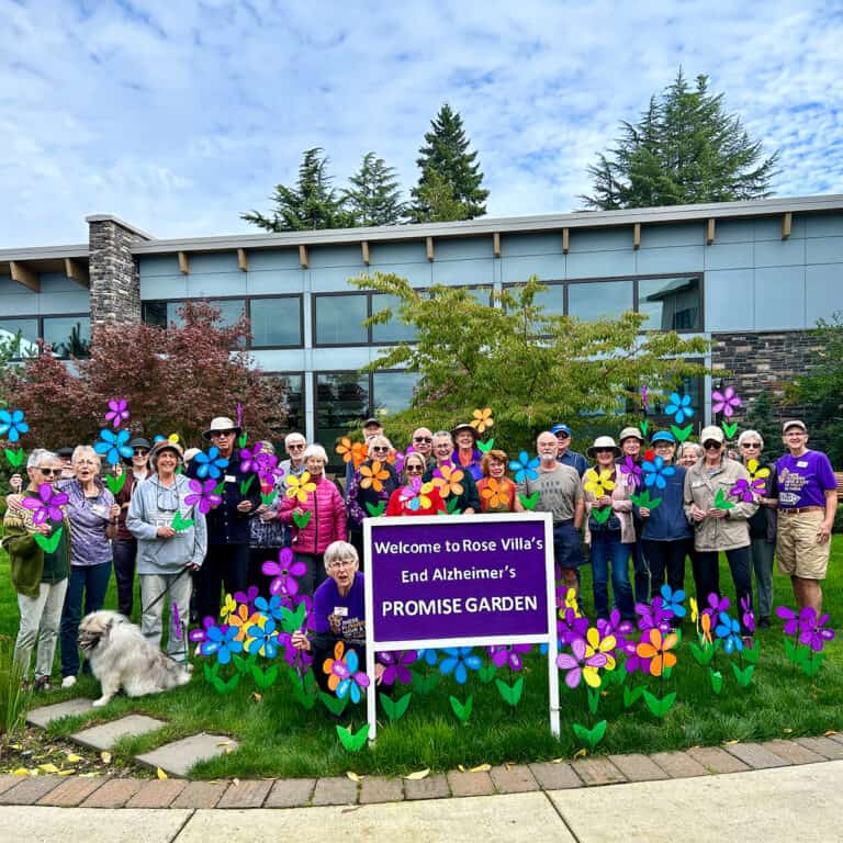 Alzheimer's Promise Garden with team members