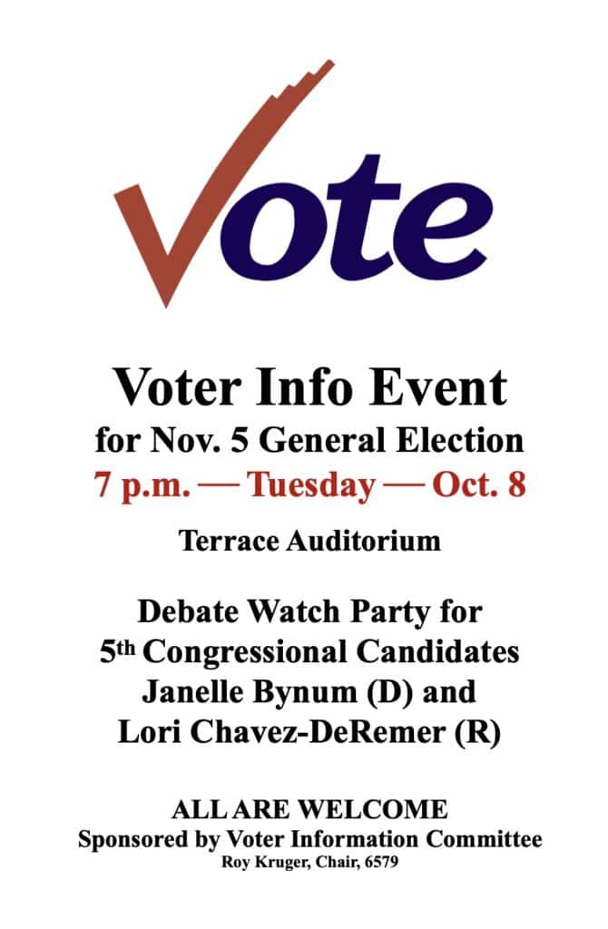 Voter Info Event Oct. 8