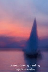 Sailboat out of focus